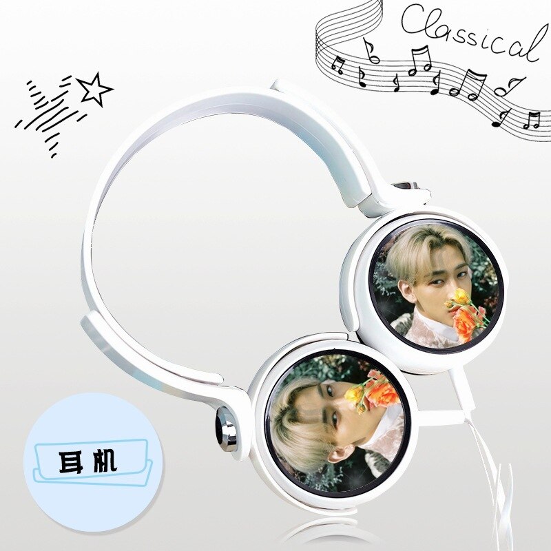 Got7 Formal Three Series King Pigalle Segment yi en Celebrity Style Headphones Direct Plug Universal: Xej543 BamBam White