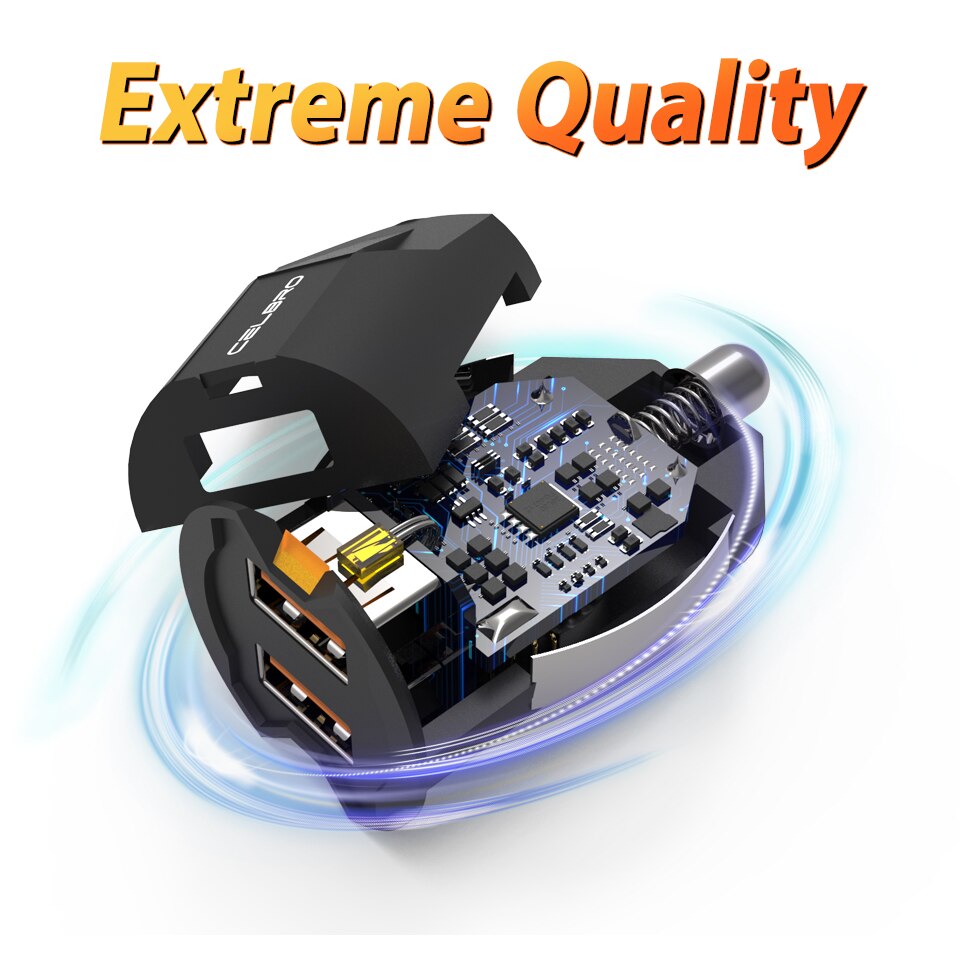 Kleinster dual-usb-kfz-ladeadapter, mini- 2a- usb-kfz-ladegerät für iphones und mobiltelefone, 2- port-autoladegerät