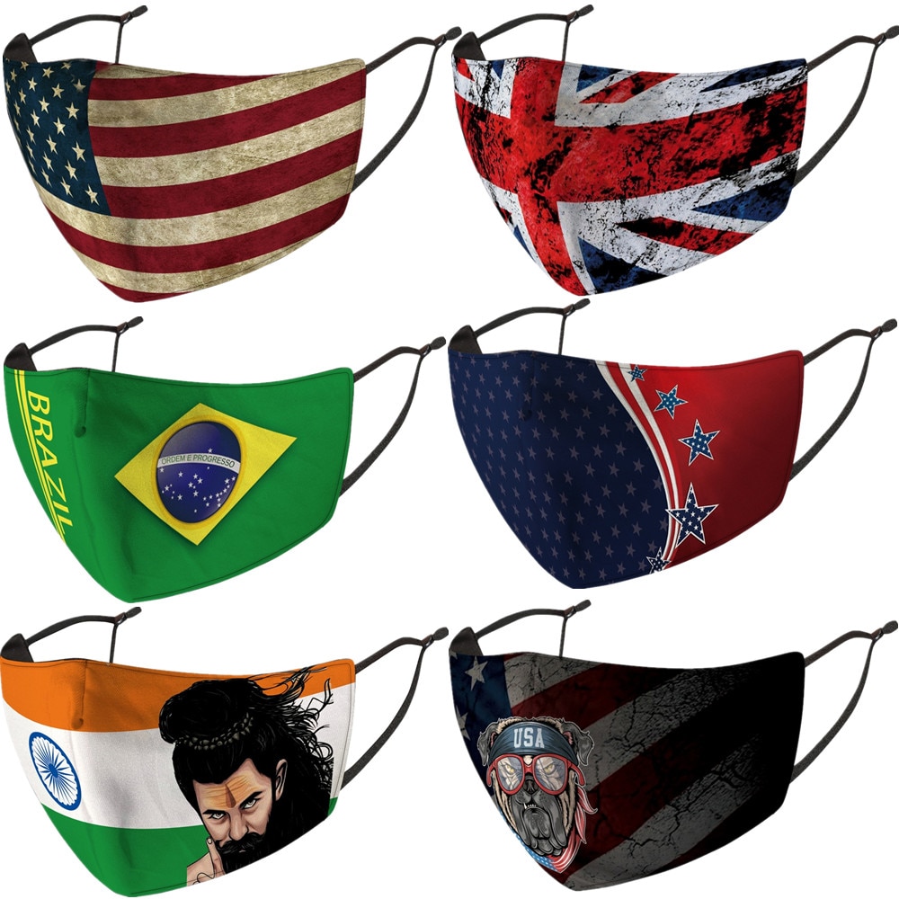 UNS UK BR Nationalen Flagge Gesicht Maske Erwachsene Staub Schutz Masken Stütze