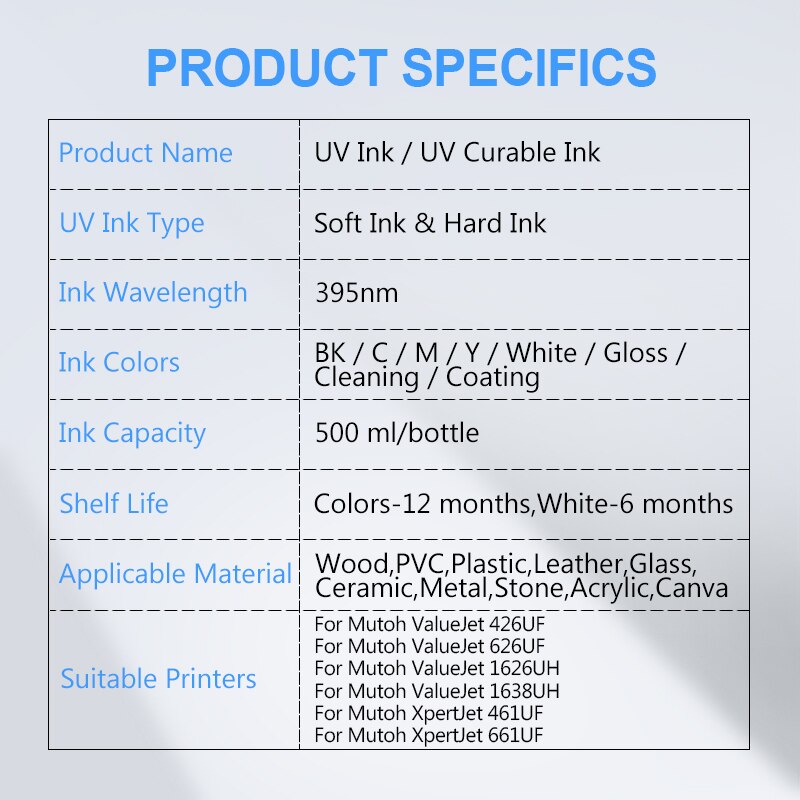 500ML LED UV tusz do Mutoh PJUV11 UH21 US11 MP31 dla ValueJet 426UF 626UF 1626UH 1638UH XpertJet 461UF 661UF tusz utwardzalny UV