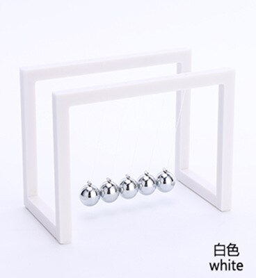 Abs newtons wieg staal balans slinger bal natuurkunde wetenschap leuk bureau speelgoed educatief lesaccessoire wit zwart: Wit