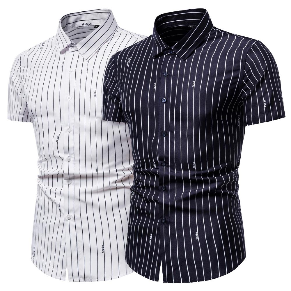 Skjorter mænd sommer kortærmet afslappet farve herreskjorte bomuld herreskjorter