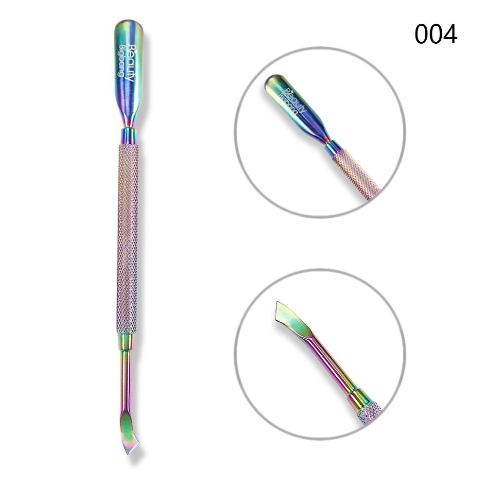 BeautyBigBang Stainless Steel Cuticle Pusher Nail Pusher Repousse Cuticule Ongles Materiel Professionnelle Corta Cuticula Tool: Gray
