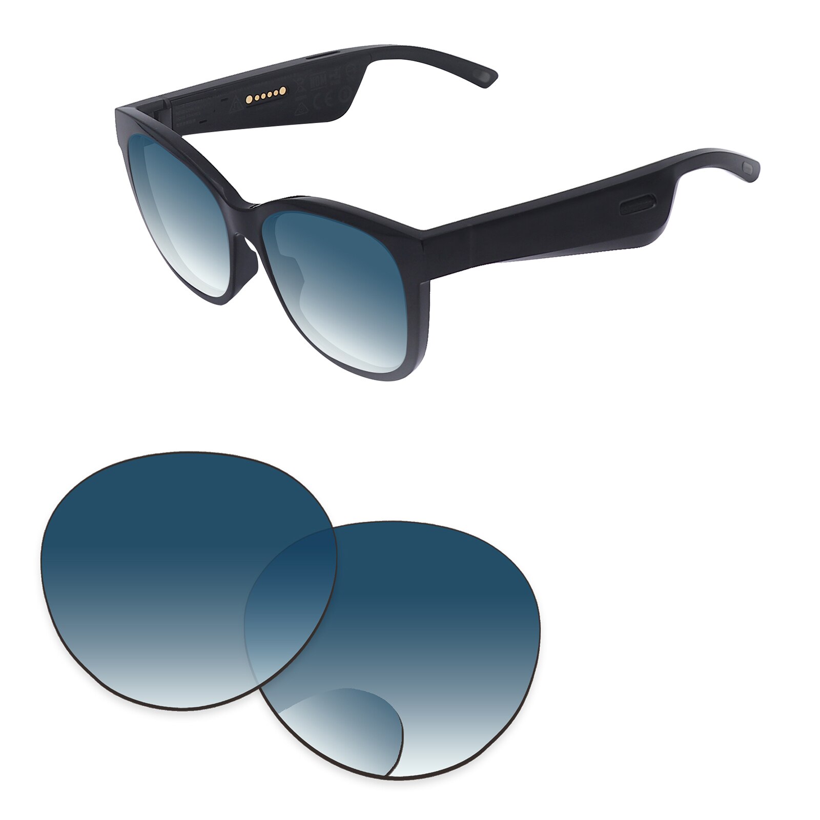 Alphax – verres de remplacement pour lunettes de soleil, polarisées, pour Bose Rondo S/M, Options multiples: Blue Gradient