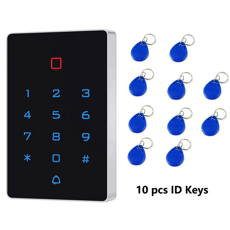 125khz RFID Backlight Touch Card Access Control keypad EM card reader wiegand 26 input&amp;output Anti-disassembly Alarm: AC and 10 Key