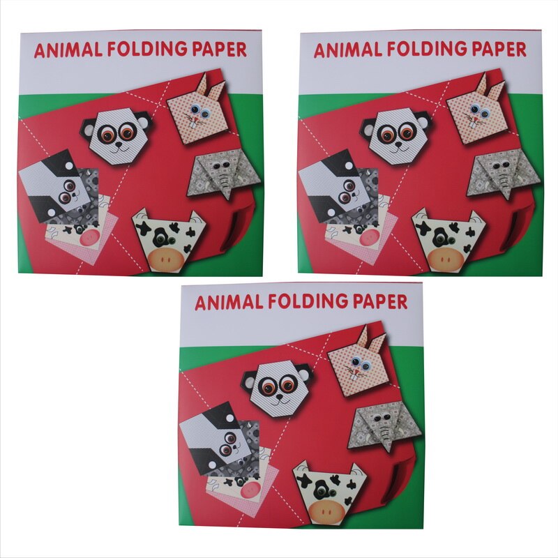 Origami Paper DIY Handicraft Instructional Animal Kraft Papers for Kids Beginners Training and School Craft Lessons: 3 SETS