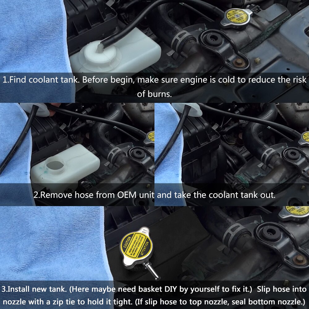 VR -Universal Coolant Expansion Fill Tank Overflow Reservoir Aluminum FOR Subaru Honda Civic,240SX,WRX VR-TK49