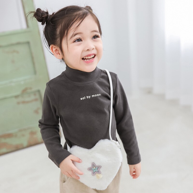 Schattig klein meisjes mini portemonneetje kawaii nep konijnenbont baby kleine portemonnee peuter schoudertas meisjes feesttasje: Wit hart