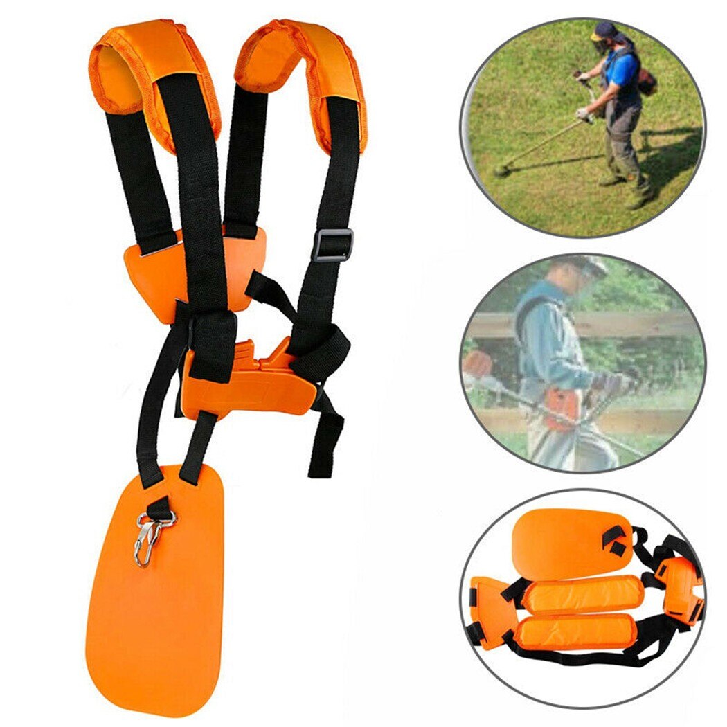 Adjustable Padded Shoulder Harness Strap Garden Brush Cutter Trimmer Strimmer Orange Nylon Strap For STIHL For Husqvarna