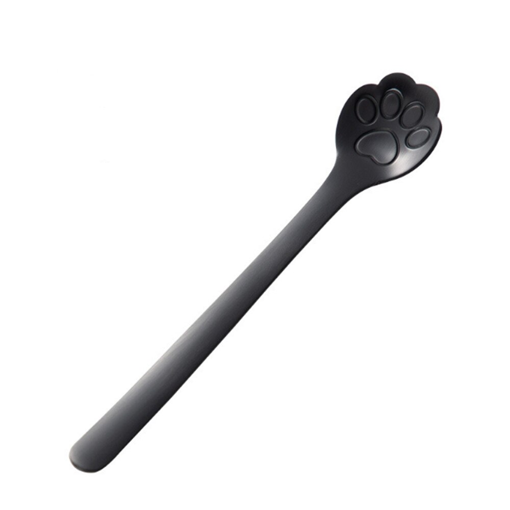 Cuillère à Long manche café | Dessin animé en acier inoxydable, griffe de chat, couverts de café, outils pour boire, gâteau mélanger le sucre, soupe Dessert cuillère à thé: 7