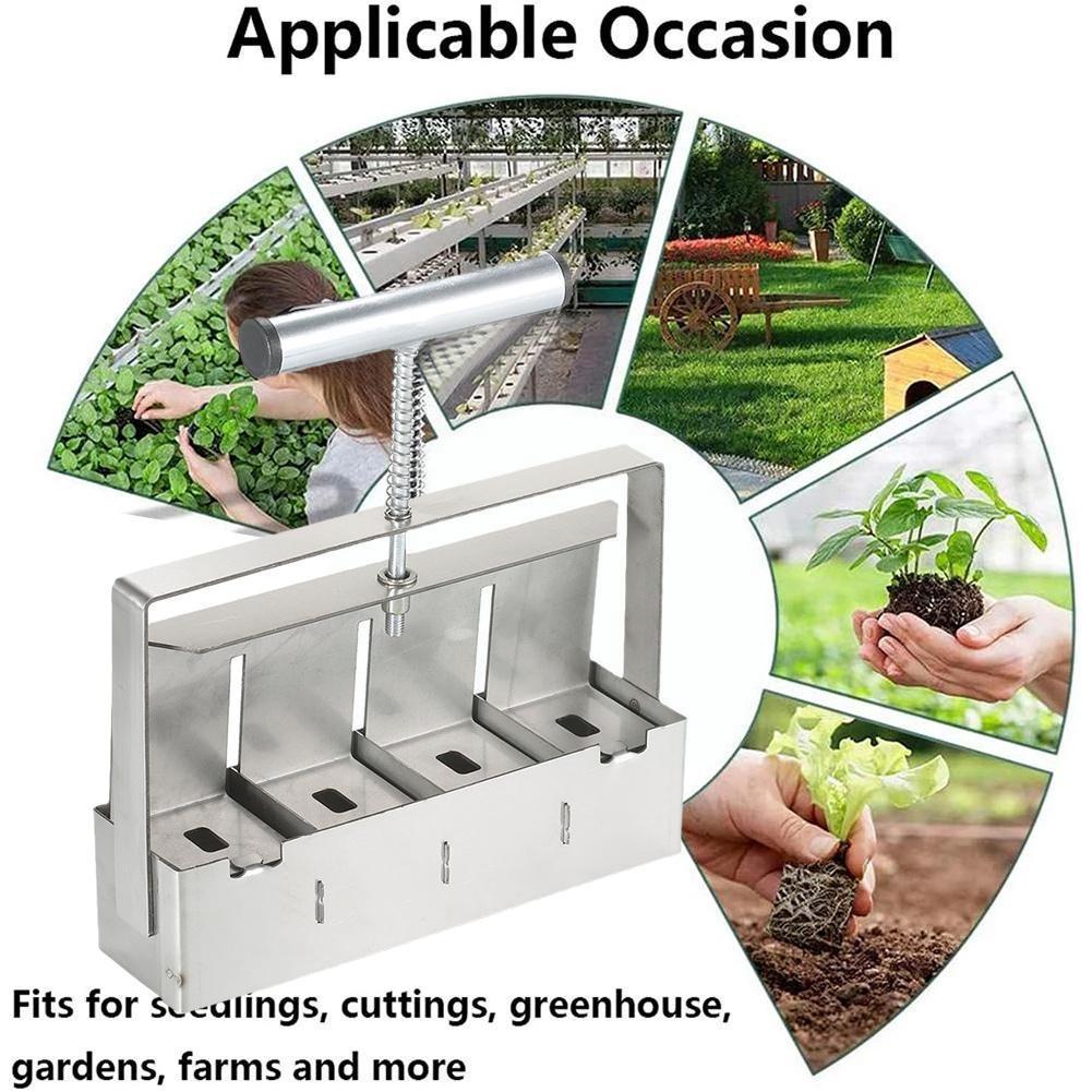 2 inch Manual Soil Blocker Steel Handheld Soil Block Maker with Handle Plant Soil Blocking Tool for Seedlings Sta Z9E7