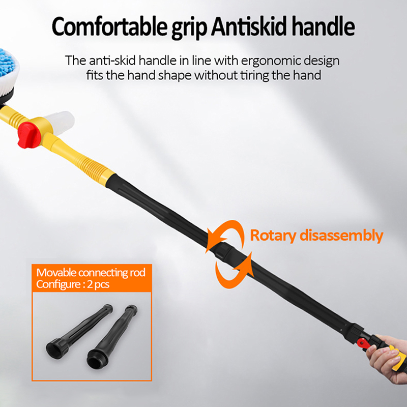 Cepillo de limpieza de coche, cepillo de espuma para lavado de coches, fregona de limpieza con mango largo giratorio automático, herramientas de limpieza de escoba, accesorios para automóviles