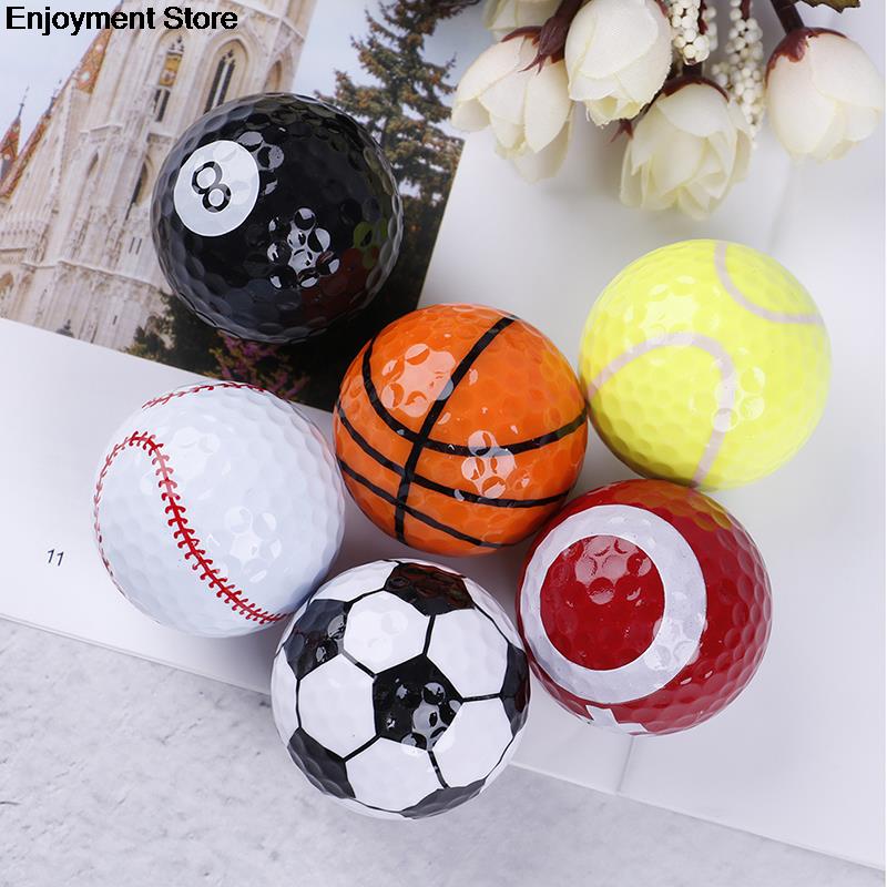 6pc/ parti golfutrustning fotboll basket bordtennis baseball golfbollar ny dubbelboll tvådelad boll