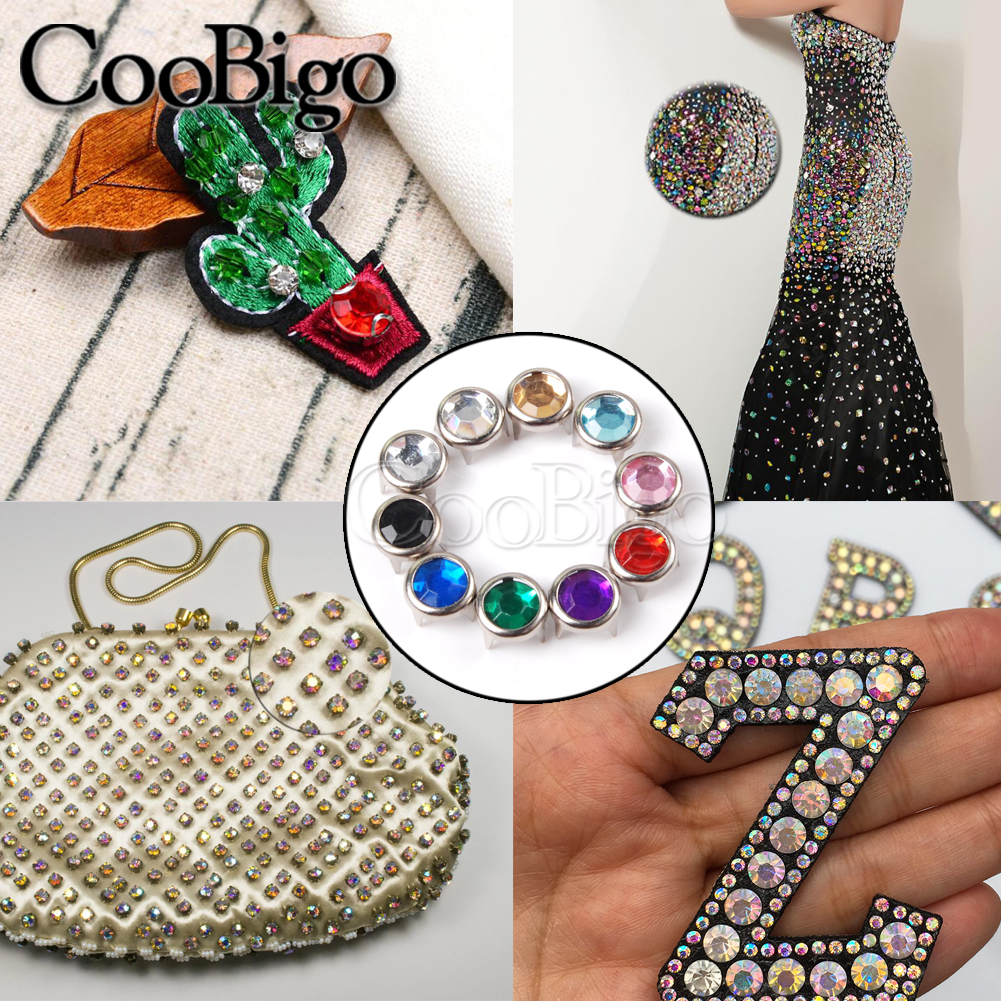 100 Stück 6 mm Strass-Kristallnieten, runde Nieten, Punk-DIY-Nagelköpfe für Kleidung, Schuhe, Taschen, Hut, Ledergürtel, Spikes