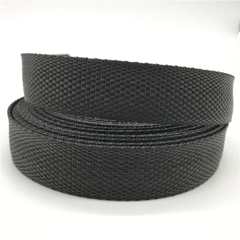 5 yards 1 "  (25mm)  nylonband polypropen pp band band band rem hundhalsband sele utomhus ryggsäck väska delar: Svart