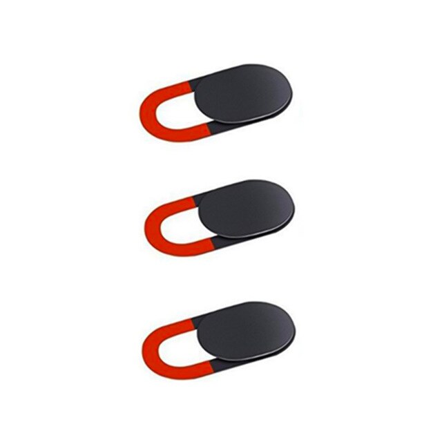 Copertura dell'autoadesivo di Privacy dell'obiettivo del computer portatile di plastica del cursore del magnete dell'otturatore per IPad Huawei Xiaomi Redmi copertura della macchina fotografica del telefono di IPhone di Samsung: 3Pcs Black Red