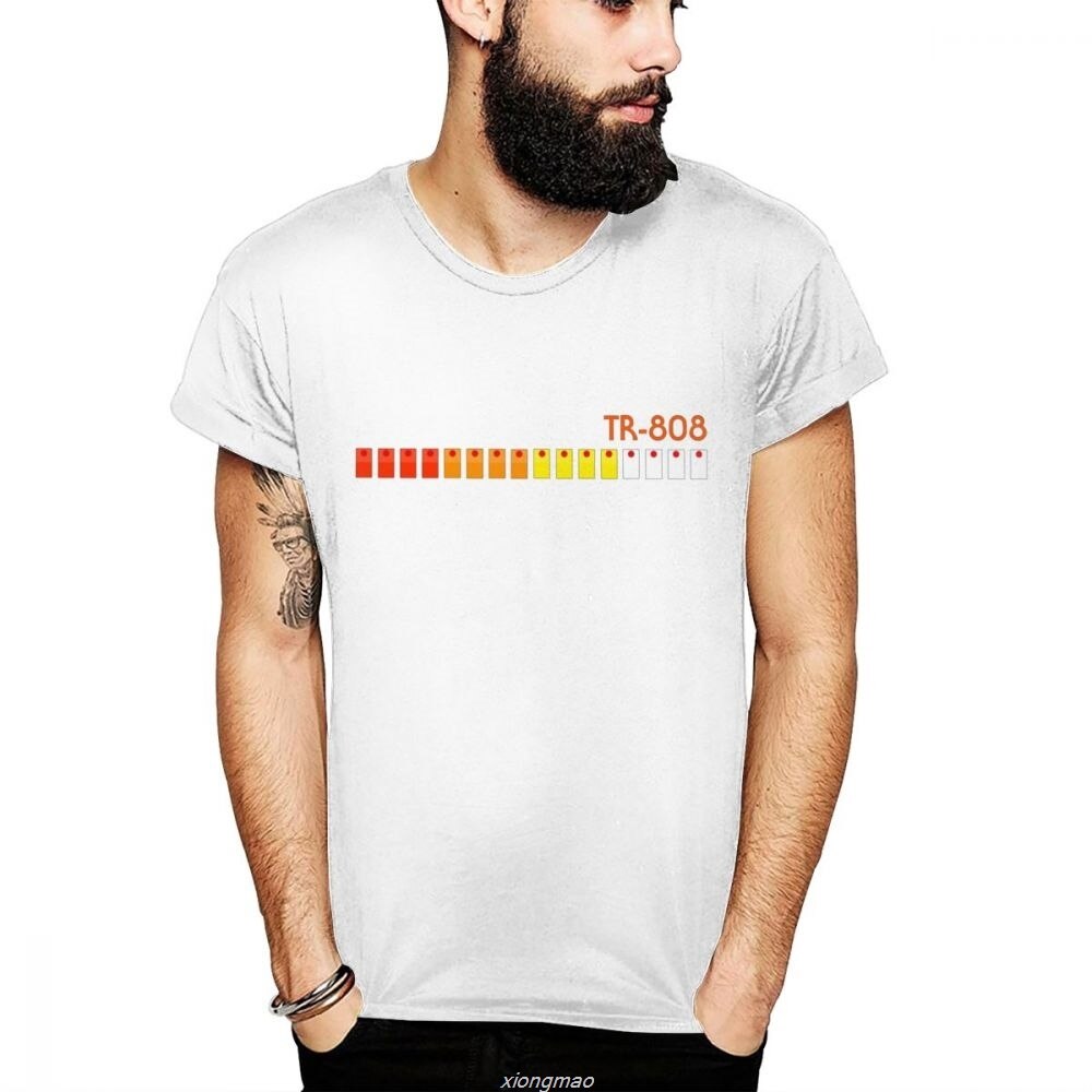 ROLAND TR 808 303 909 T-Shirt acide Vintage T-Shirt décontracté doux col rond manches courtes grande taille: WHITE / 6XL