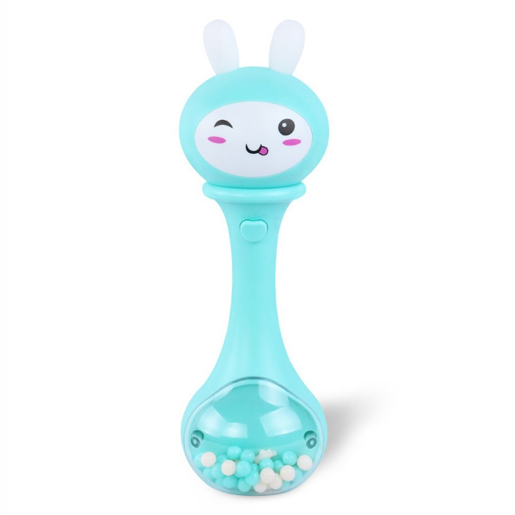 Baby Bunny Music Play Hand Bells Electronic Rattle Toy Cute Bunny Plastic Musical Instrument Toy BPA Free Battery Operated Toy