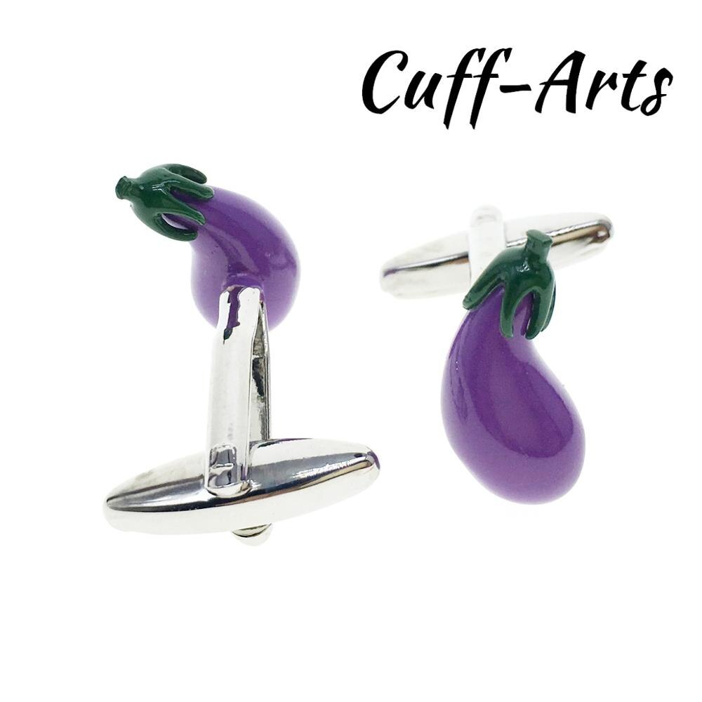 Presentes para Homens Gemelos Abotoaduras abotoaduras para Homens Diversão Beringela Les Boutons De Manchette por Cuffarts C10404