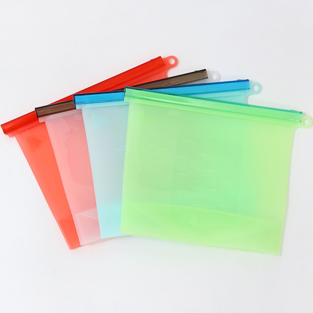Sqinans bolsas reutilizables de silicona al vacío para almacenamiento de alimentos con cierre, bolsas frescas para nevera, envoltorios, contenedor de comida de cocina, bolsa Ziplock