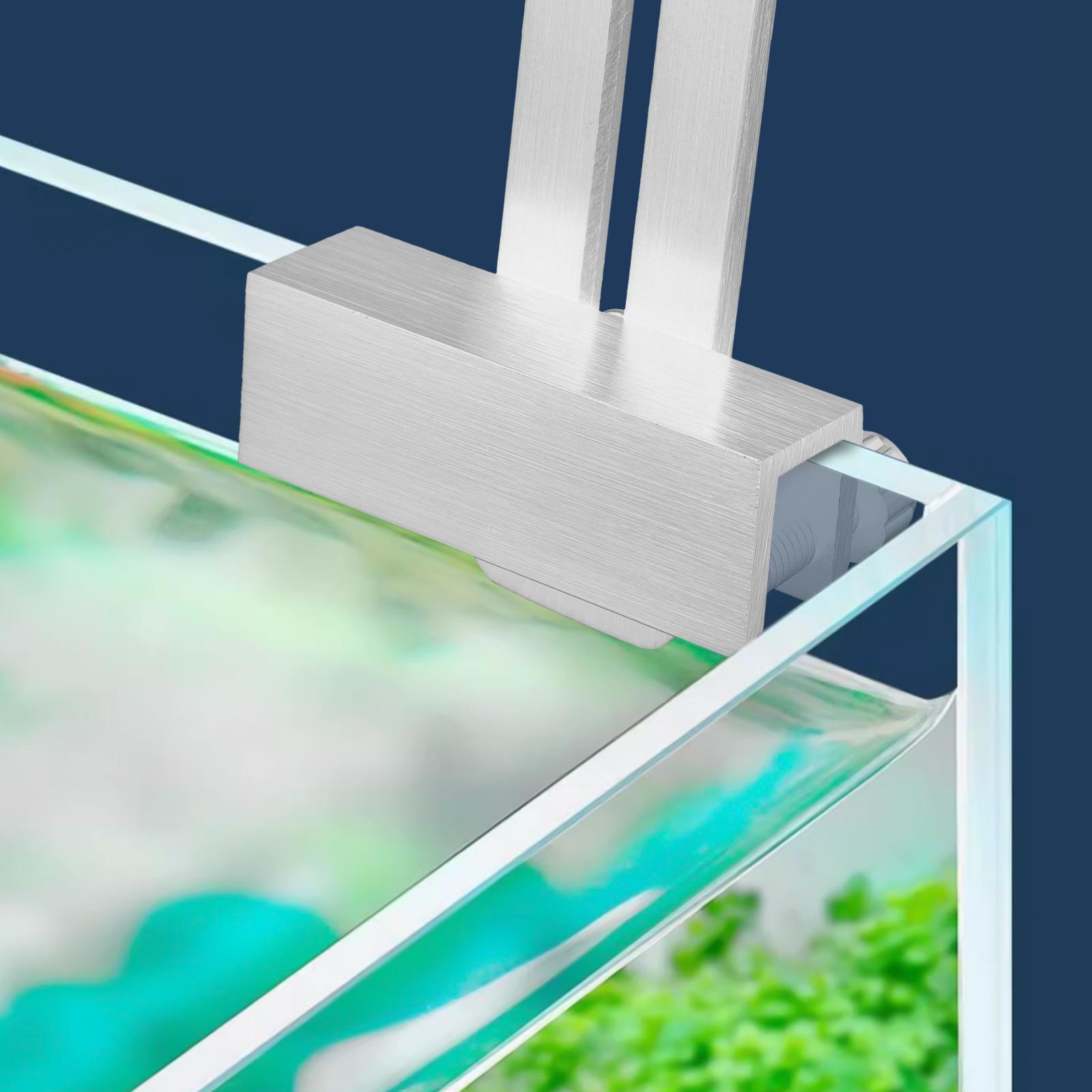 Feste til akvarielys i aluminiumslegering med 13mm glassklemmer, slitesterkt metall, akvarielysstativ, lampeholder for vannplanter, enkel