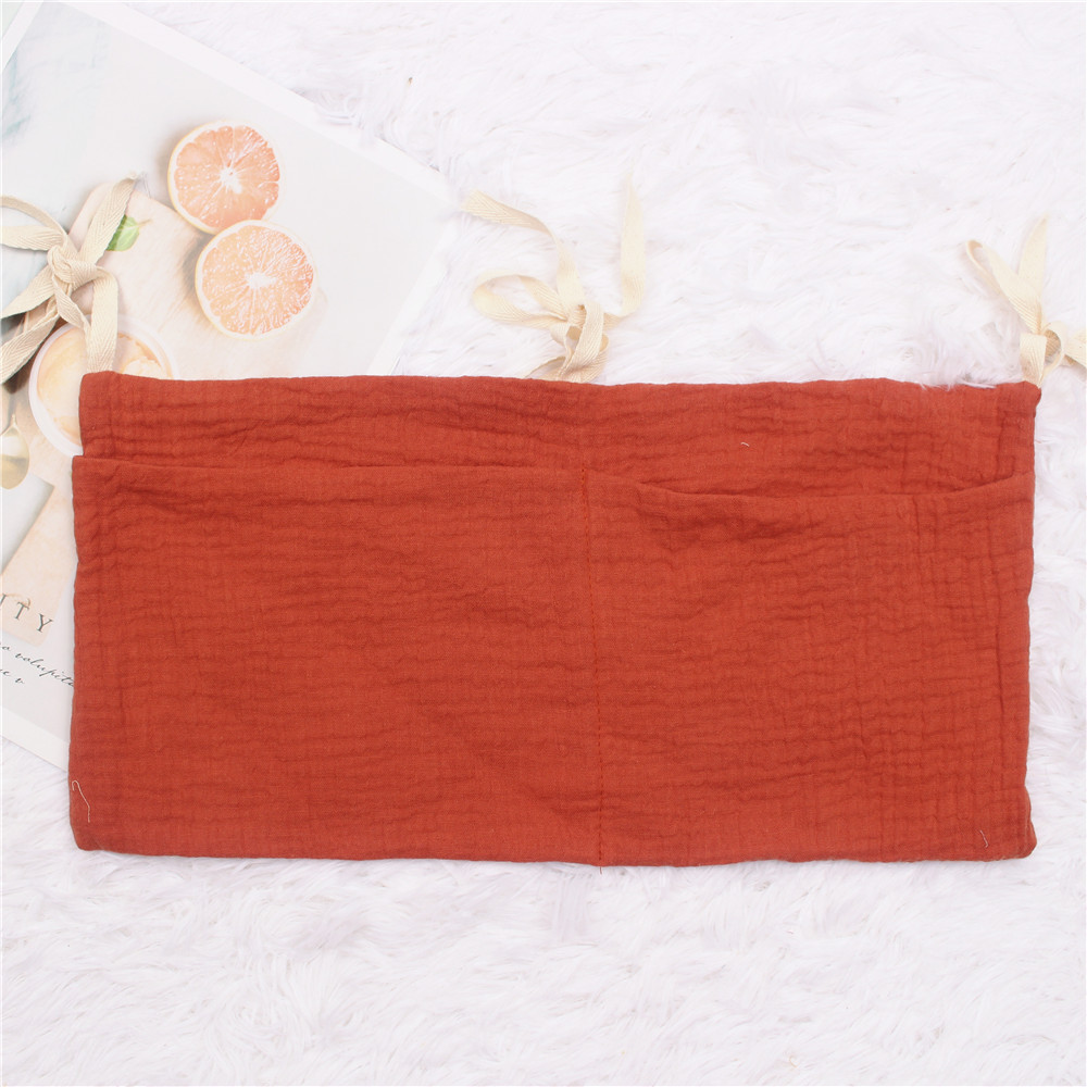 Sac de rangement multifonctionnel pour berceau, sac suspendu en tissu de gaze de coton, sac à roulettes en treillis, bouteille Moar, poche de rangement de jouets pour berceau: 2