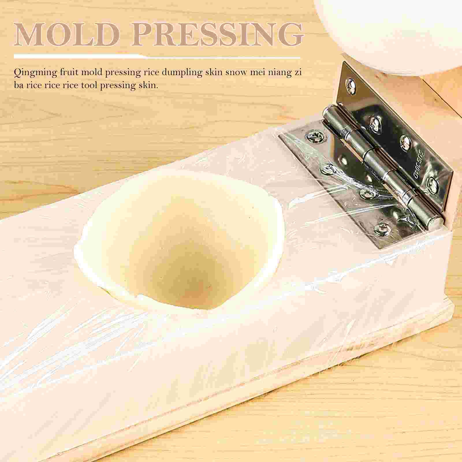 Long Handle Dumpling Skin Presser Mold Wood Tortilla Presser Wood Dough Pressing Tool
