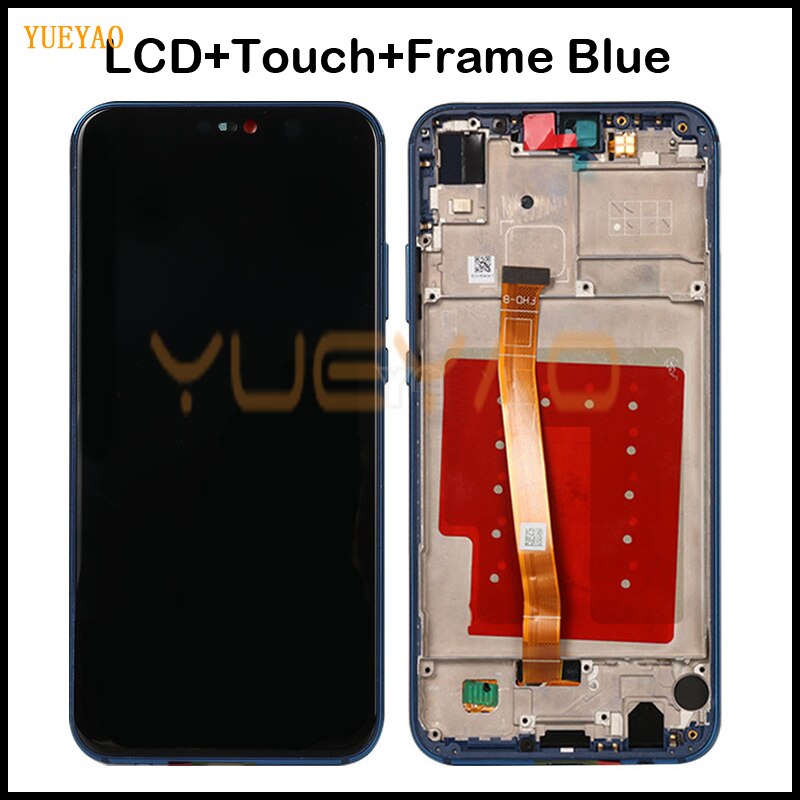 Écran LCD avec châssis, 2280x1080, pour HUAWEI P20 Lite Nova 3e: LCD Blue WithFrame