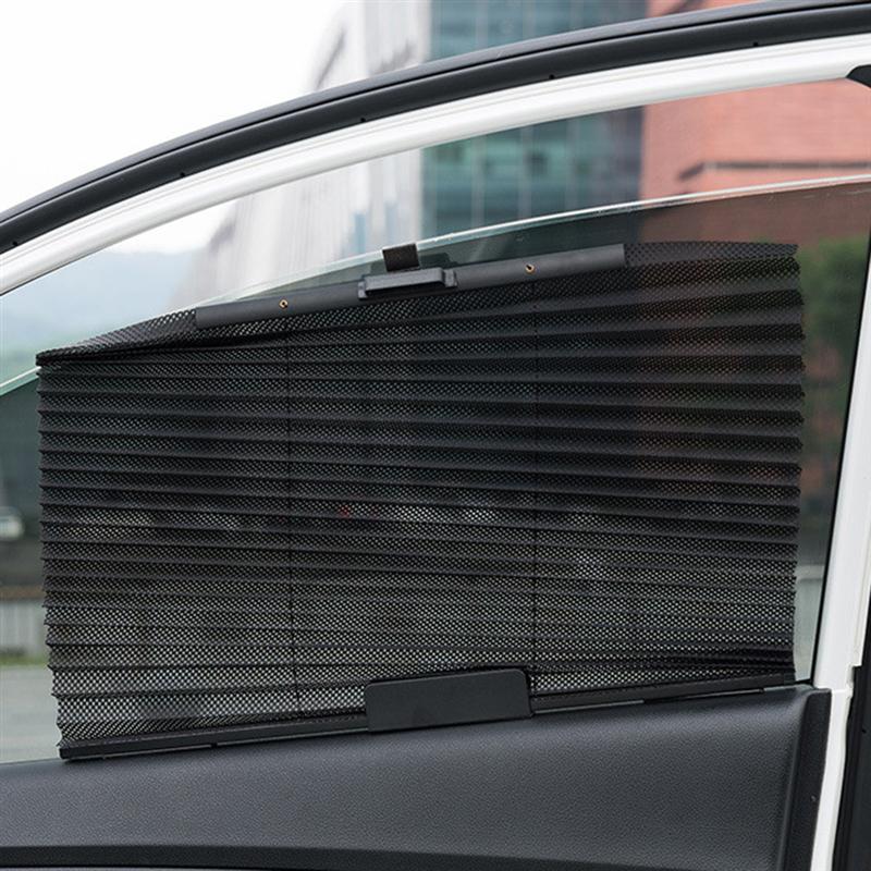 Fenêtre latérale de voiture pare-soleil rideau rétractable pare-soleil automatique stores voiture pare-soleil protecteur (noir)