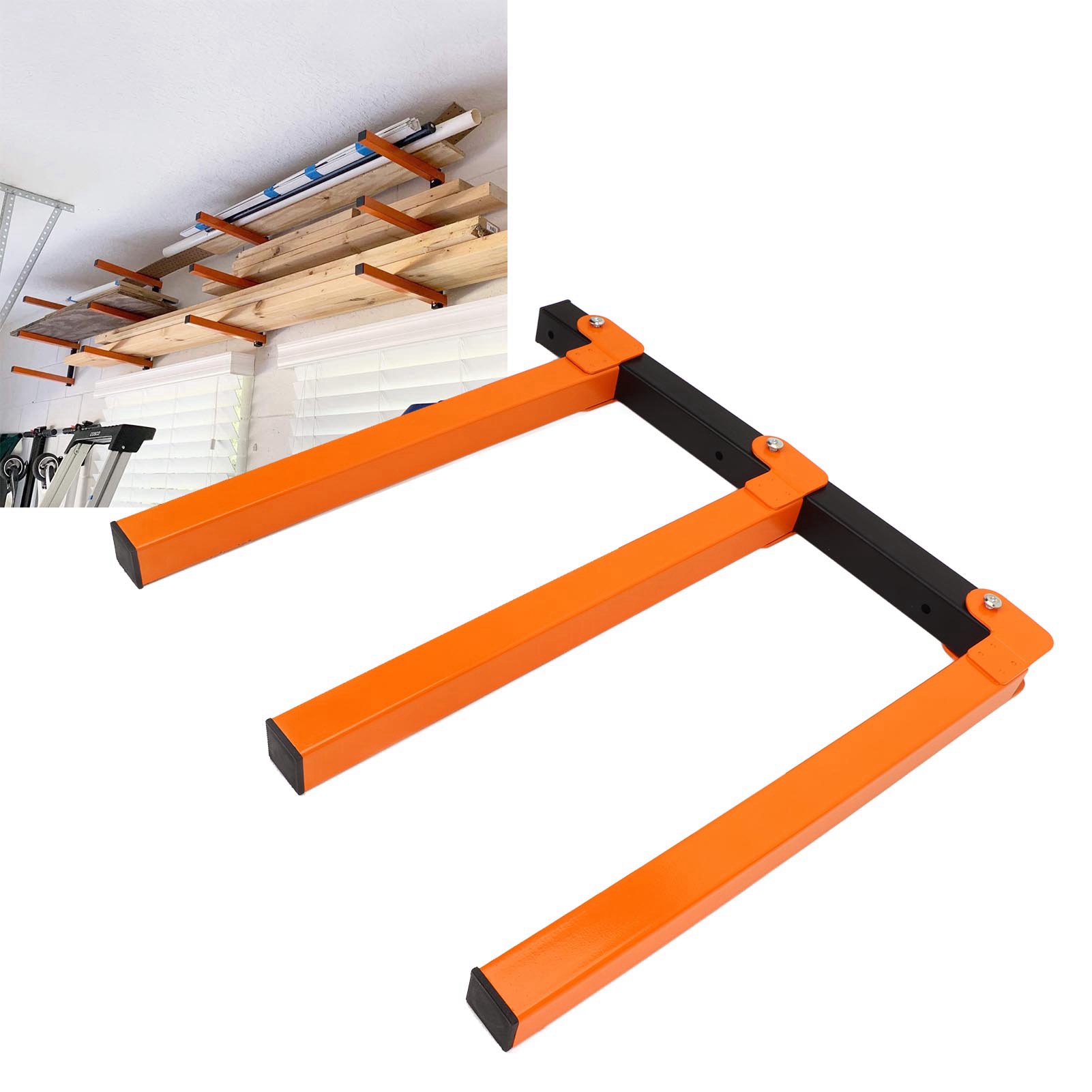 4 stk. brændestativ til indendørs og udendørs brug, vægmonteret træorganisator og tømmeropbevaringshylde, metalstativ, garagehyldeorganisator