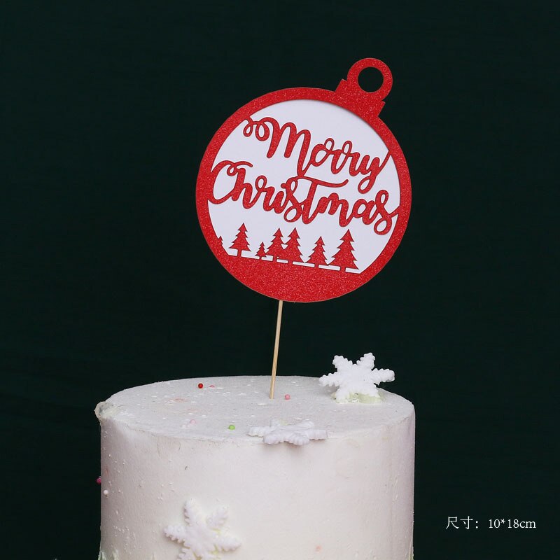 Træ julekage dekoration belyst træhus hus kage dekoration slæde julemanden kage kort jul: Rødt kort