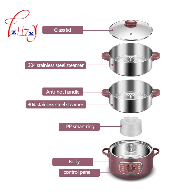 Home use electric steamer 8L Bun Warmer 800W Cooking Appliances Food Warmer Steamed Steamer Electric Steamer 220V 1pc