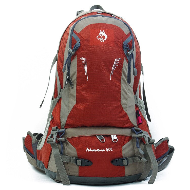 Jungle king mærke udendørs bjergbestigningstaske klatrepakke rejse rygsæk mænd og kvinder ridning rygsæk 40l: Rød farve