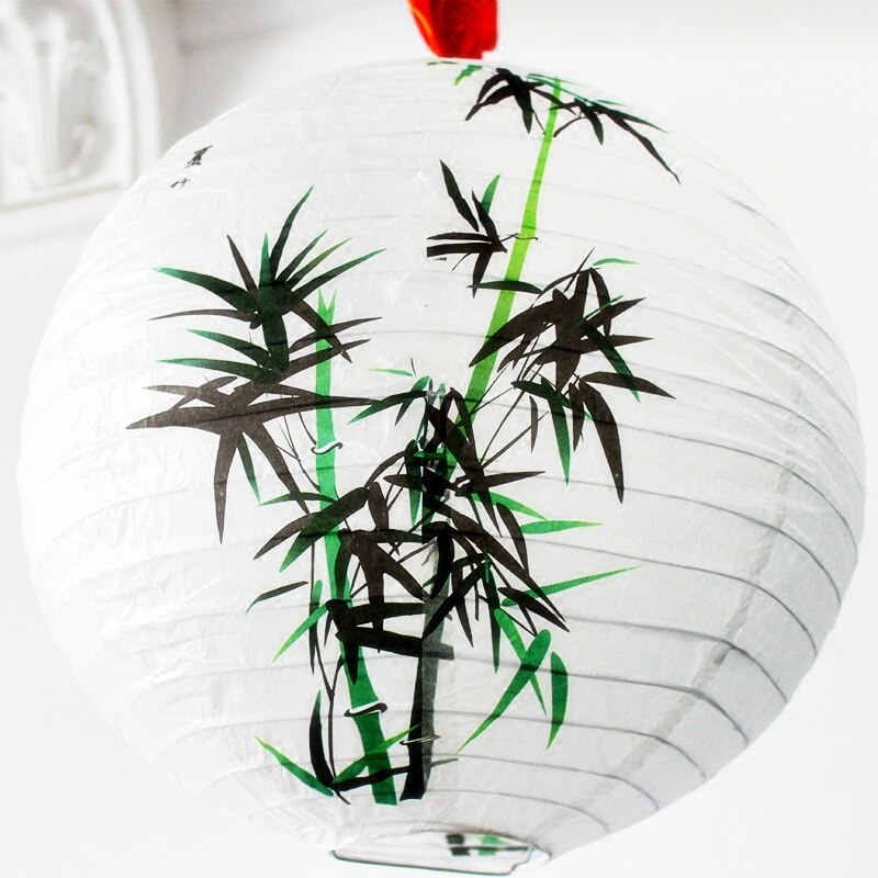 FAROL DE PAPEL redondo de estilo Oriental chino, lámpara de sombra para restaurante, de boda, Año , decoración de Festival de Primavera, linterna