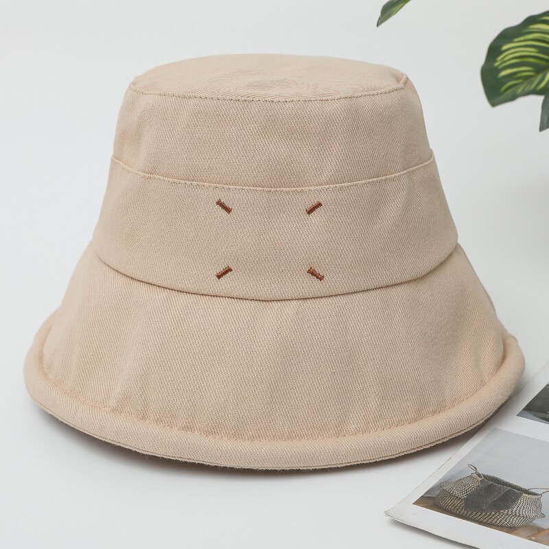Sombrero de cubo con de patrón de cuasi-Centro para mujer, gorro deportivo informal, con protección UV, estilo Hip Hop, para parejas: beige