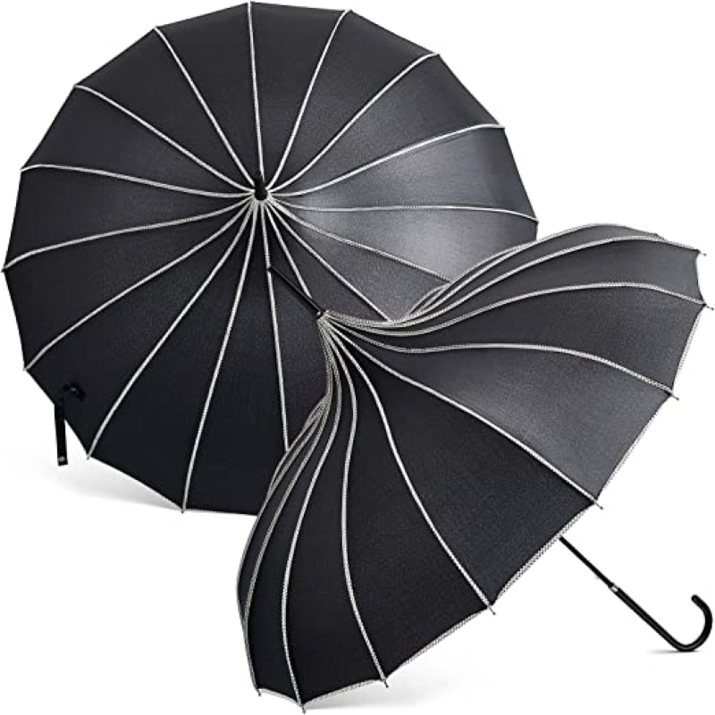 Paraguas de Pagoda Vintage para novia, de boda, sol, lluvia, protección UV, sombrilla con mango largo, paraguas grandes para mujer y hombre