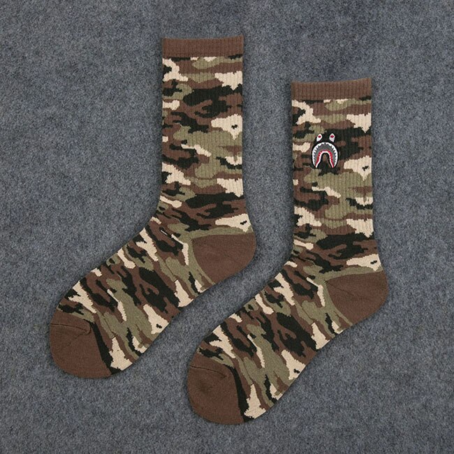 Men Brand Street Socks Camouflage Women Hiphop Korea Skateboard Sokken Cotton Elasticity Sporty Wear Outside Long Socks: 4