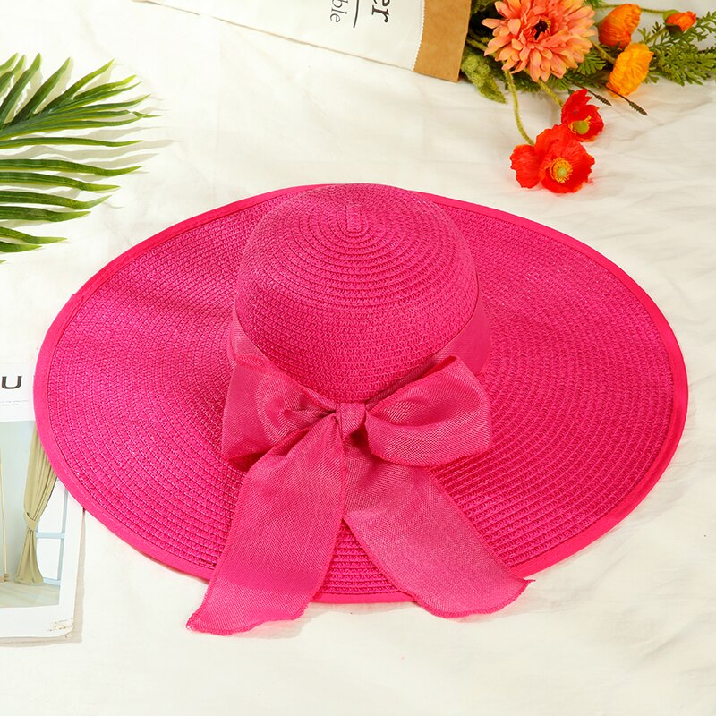 Womens Brede Rand Strooien Hoed Floppy Opvouwbare Roll Up Cap Strand Zonnehoed Upf 50 + Met Nek Flap: YELLOW