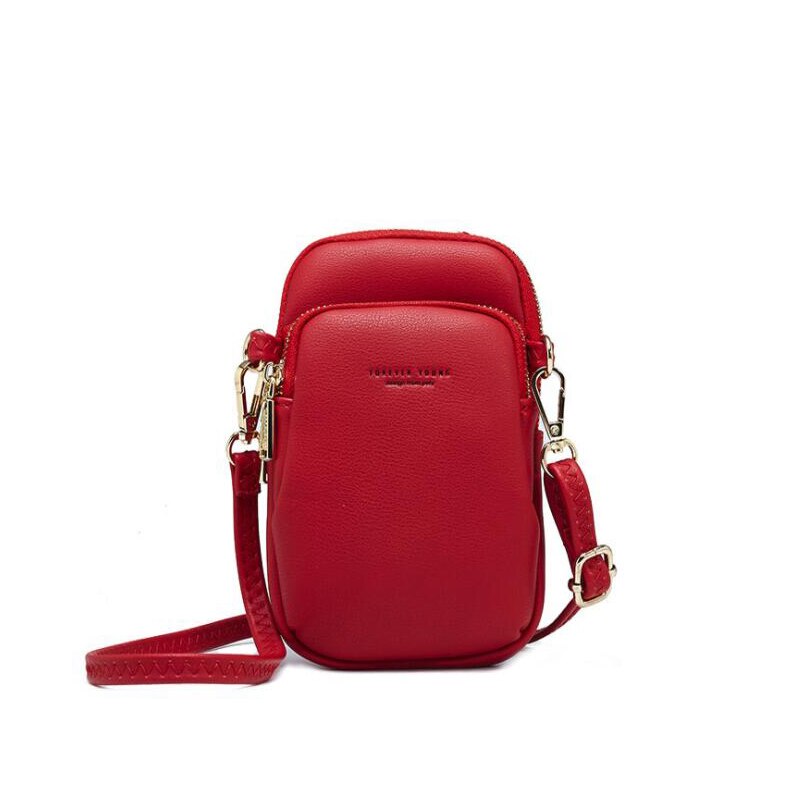 Tinkin casual kvinnor axelväska liten crossbody väska för flickor sommar crossbody mobiltelefon axelväska: Röd