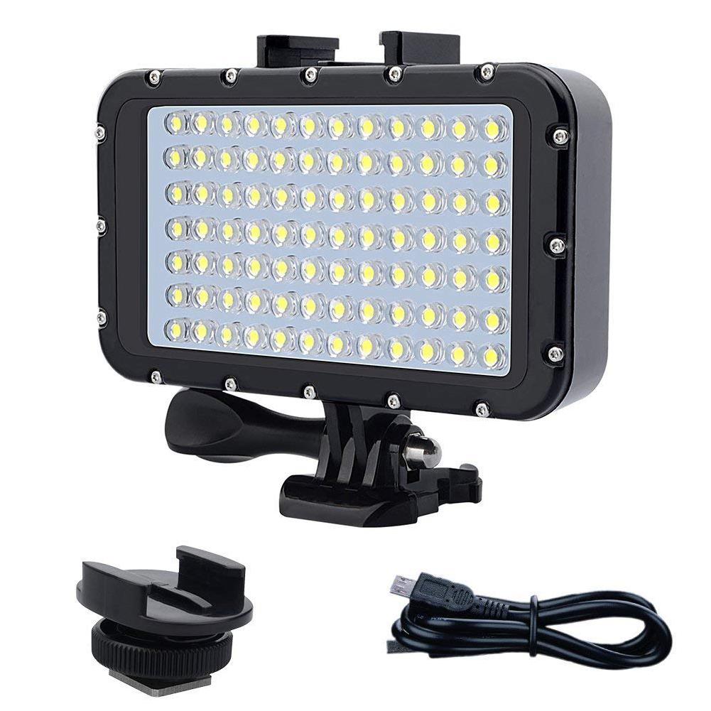 Tuotteelle gopro canon nikon sony slr kamera 84 led suuritehoinen himmennettävä vedenpitävä 500 lumen led -videovalo 50m vedenalainen sukellusvalo: Default Title
