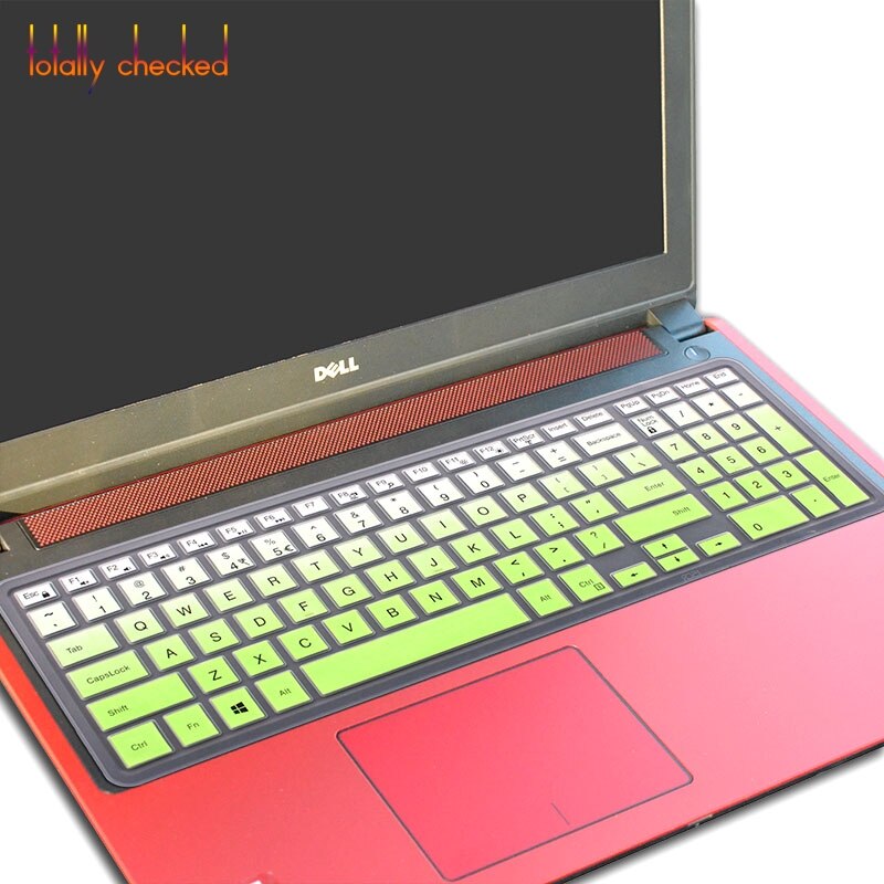 15.6 inch laptop keyboard cover skin for Dell Inspiron 15 5000 series 5545 5547 5548 5555 5558 5559 5566 5567 5577 i5545 i5547: gradualgreen