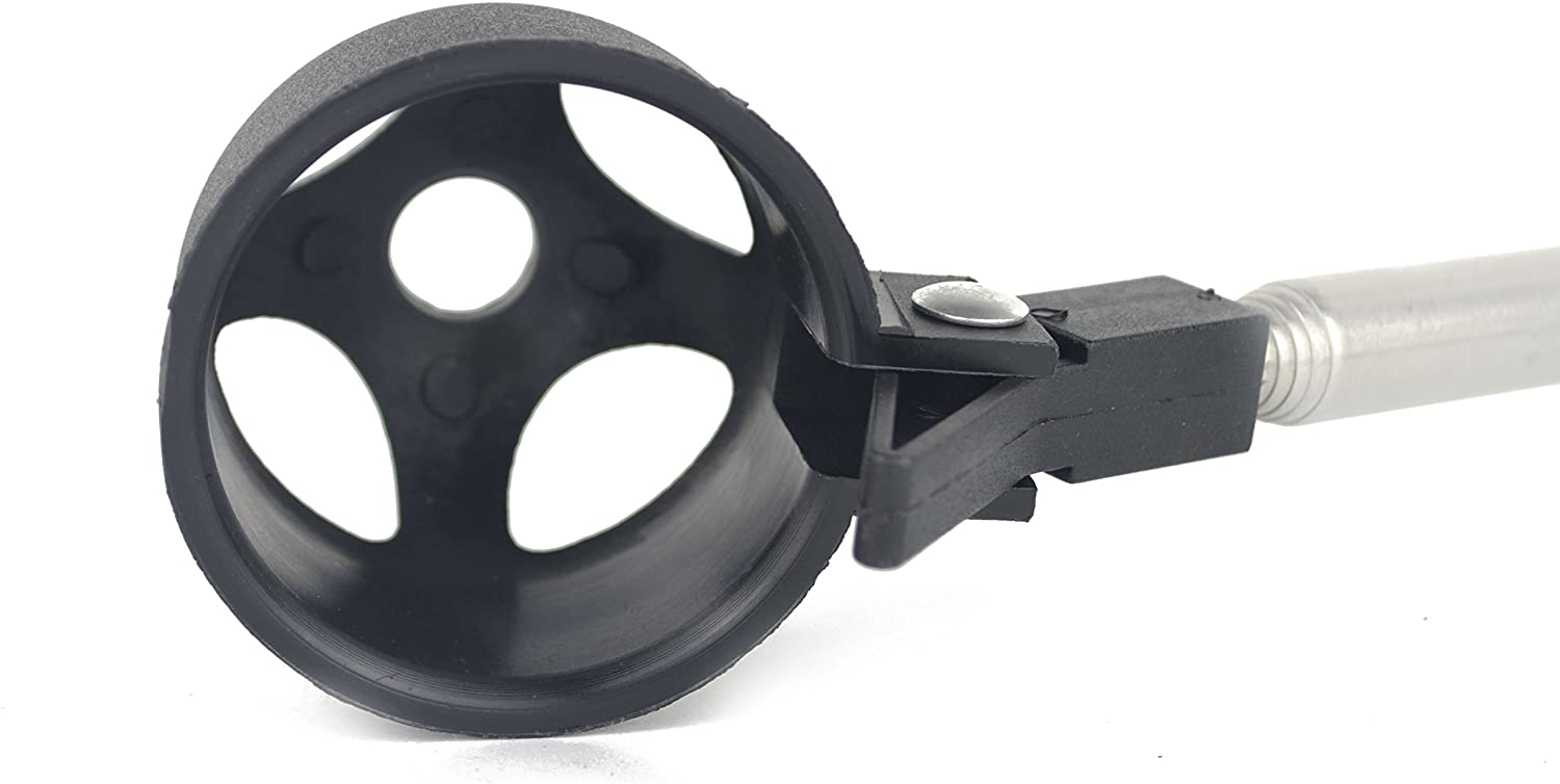 Golf Ball Picker, Black Stainless Steel Automatic Locking Scoop, Telescopic Extendable