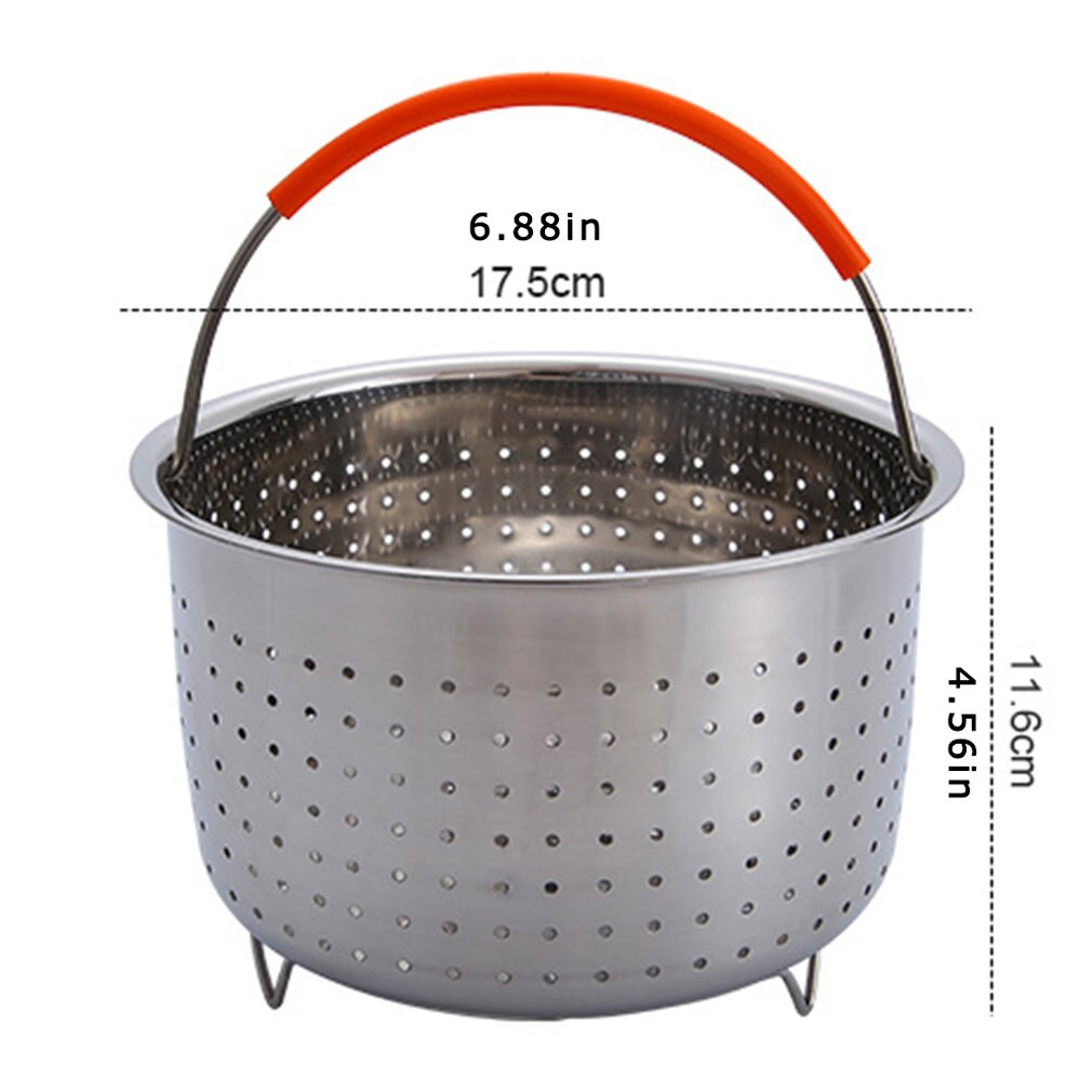 304 Stainless Steel Steamer Basket Instant Pot Accessories for 6 Qt Instant Pot Pressure Cooker with Silicone Covered Handle