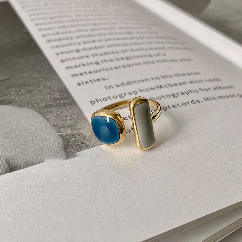 Anillos esmaltados de colores para mujer, anillo de ópalo de cristal de circón ajustable, anillo de compromiso de boda, joyería de estilo coreano, Bague
