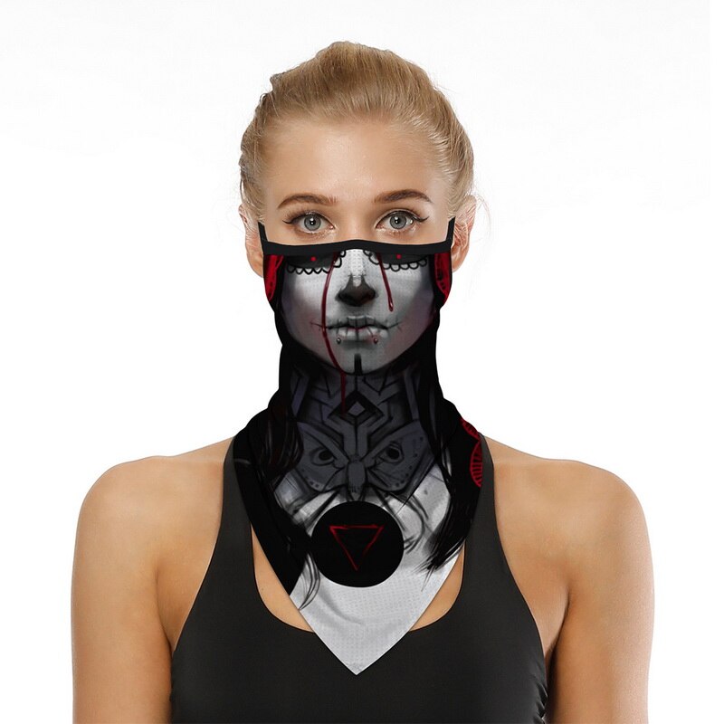Pasamontañas 3D con estampado de payaso para Halloween, pañuelo mágico para deportes al aire libre, esquí, pesca, ciclismo, senderismo, máscara, bufanda para el cuello: 7