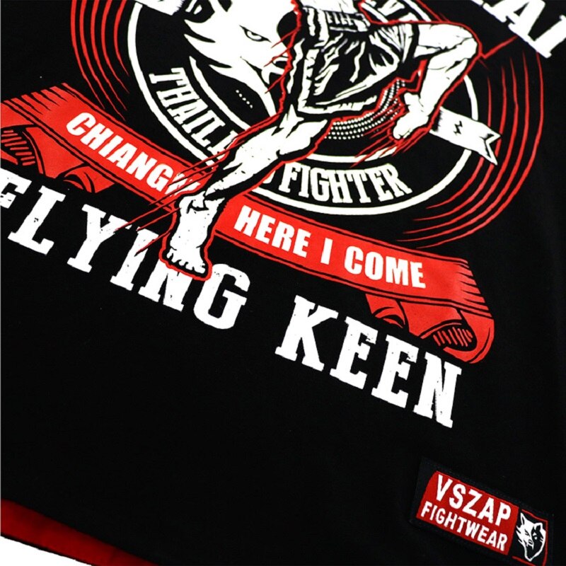 Vszap mma boxning sport t-shirt muay thai slåss fitness elasticitet skjorta tröjor boxning kläder muay thai shorts mma