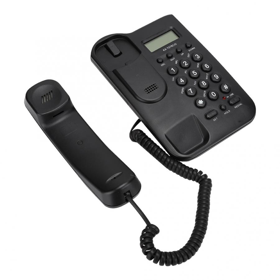 Landline Phone Corded Home Office Telephone Desktop Fixed Wired Phone Support FSK/DTMF Dual System for Home Hotel Office
