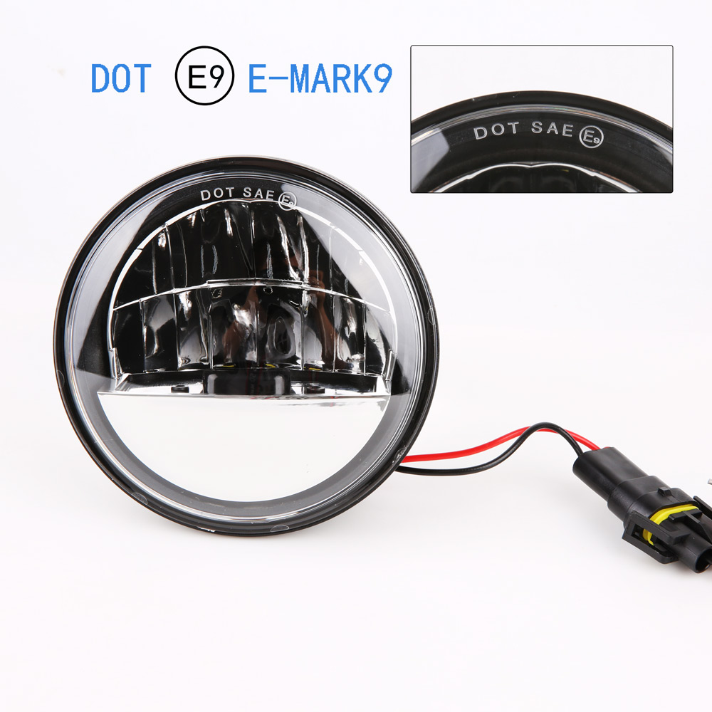 DOT SAE E9 4.5 Inch Reflector LED Fog Light Passing Lamp For Harley