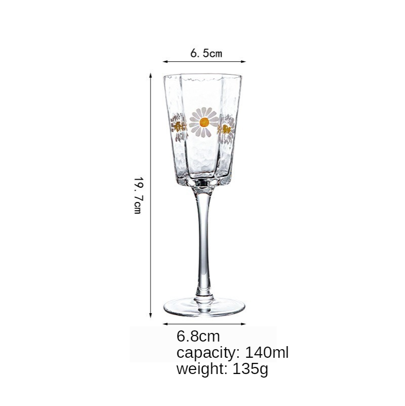 Hexagon shpae glas kop japansk stil hammer øje mønster guldkant champagne whisky vin glas husholdningsstænger glas vandglas: 7