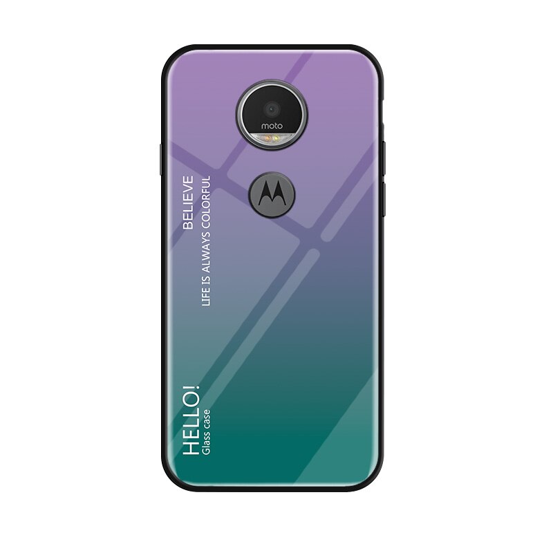 Para Motorola Moto E5 funda de lujo de cristal templado de silicona Marco de gradiente cubierta trasera protectora para Motorola Moto G6 Play: For MOTO G6 Play / 5